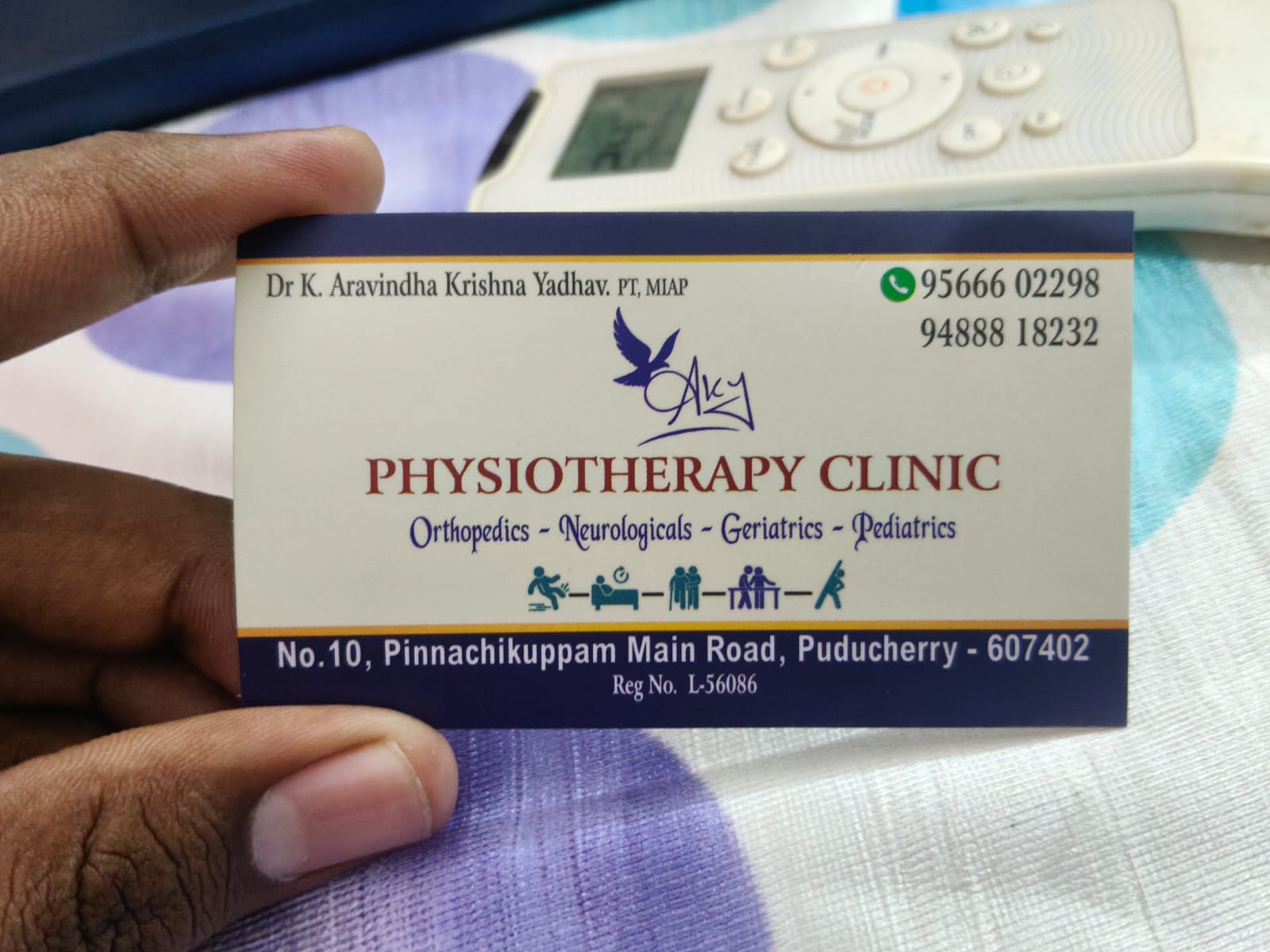 AKY Physiotherapy Clinic business card